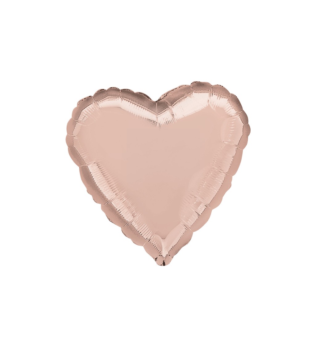 Metalický balónik v tvare srdce - ružové zlato