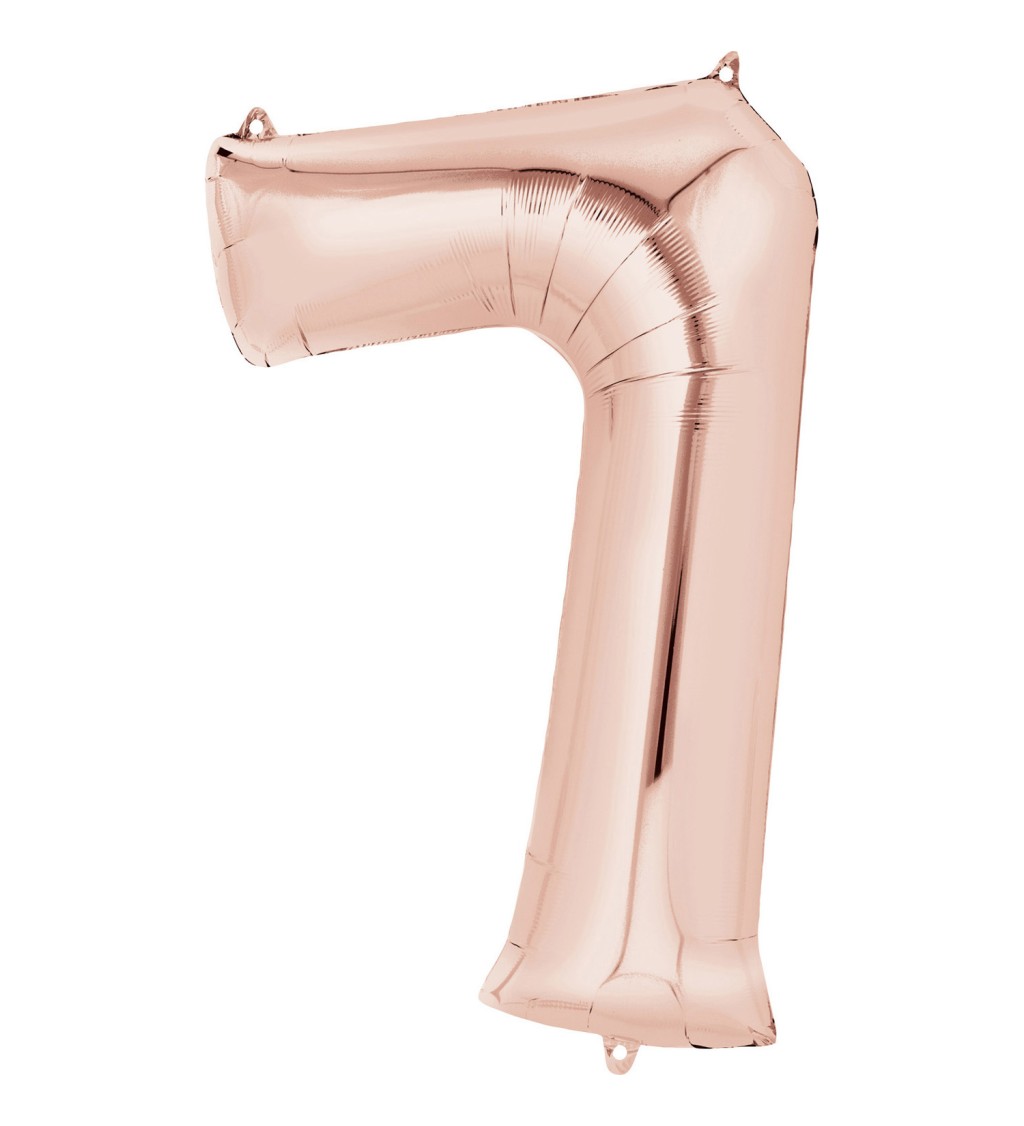 Balón fóliový "7" - ružové zlato