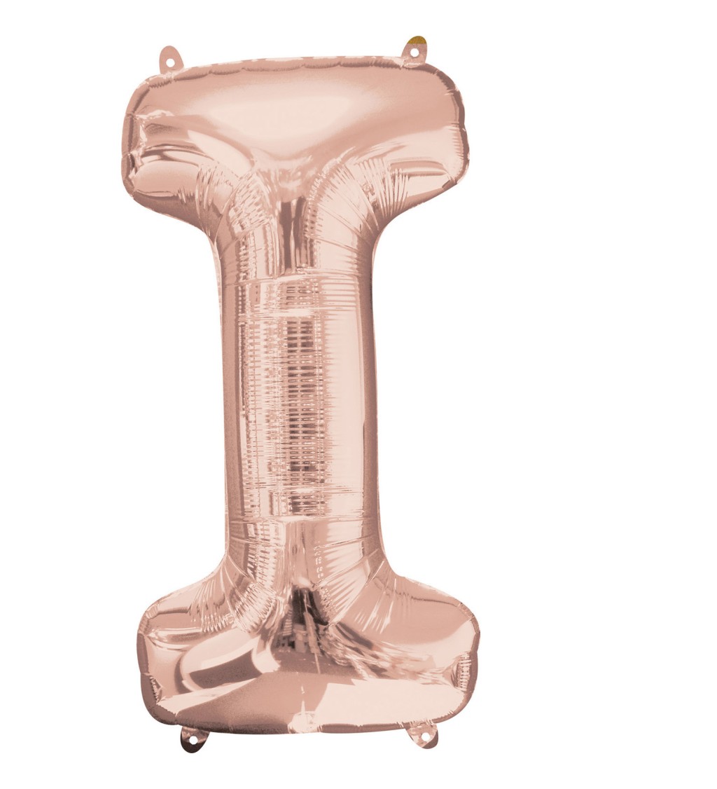 Balón "I" fóliový - ružové zlato