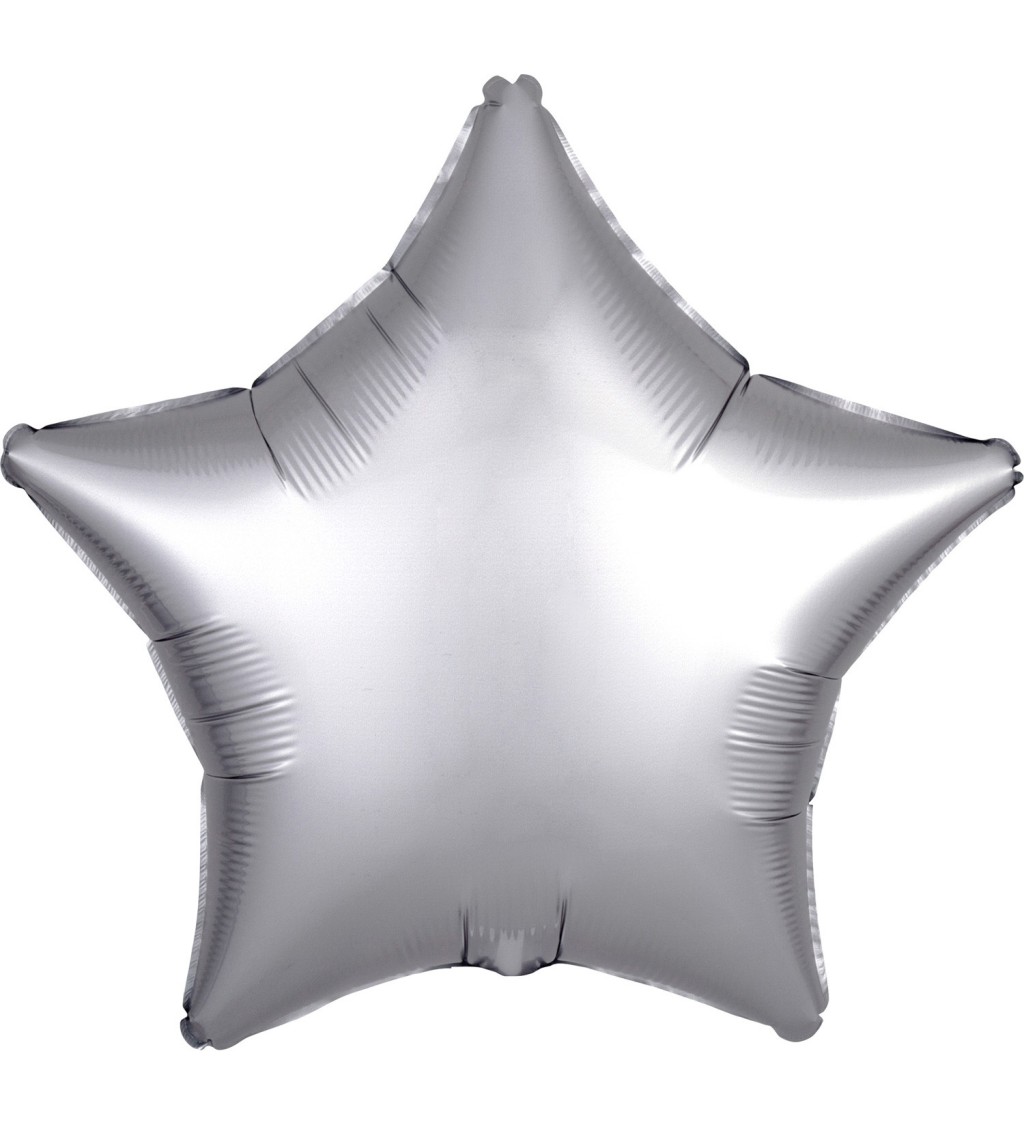 Fóliový balónik v tvare hviezda - platinový