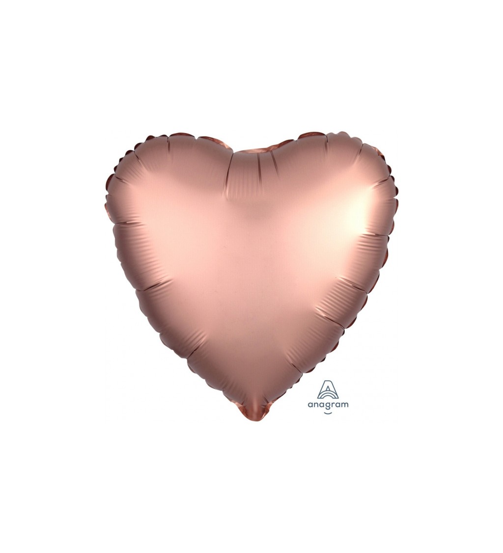 Fóliový balónik v tvare srdca - ružové zlato