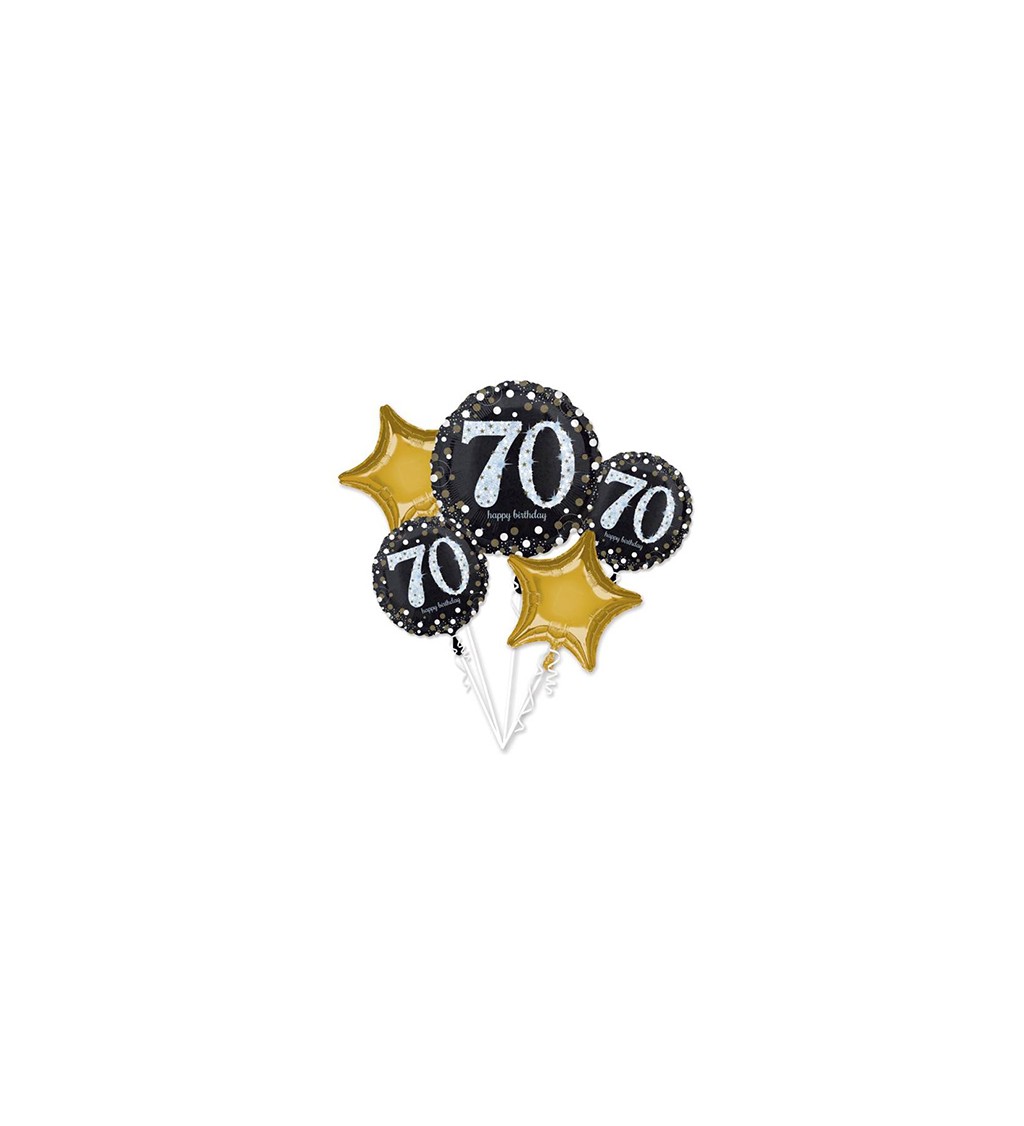 Sada "Sparkling Birthday 70" 5 - fóliové balóny