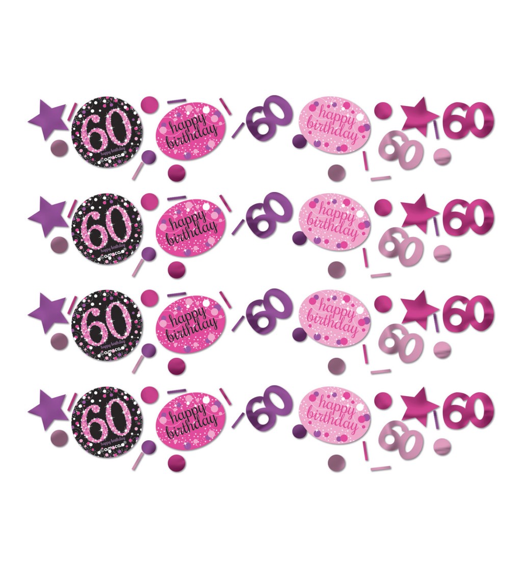Konfety 60 "Luxusná oslava" - ružové
