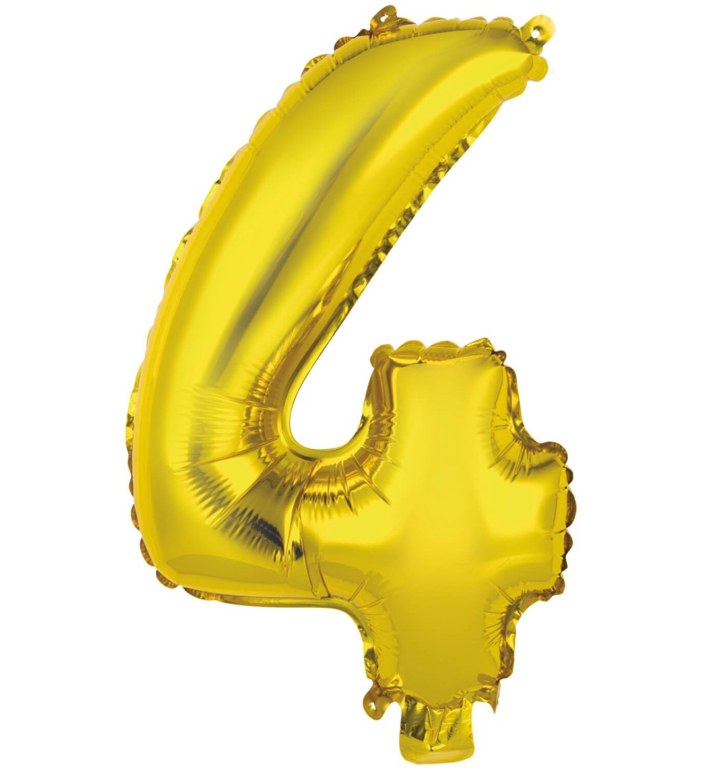 Mini zlatý fóliový balónik číslo 4