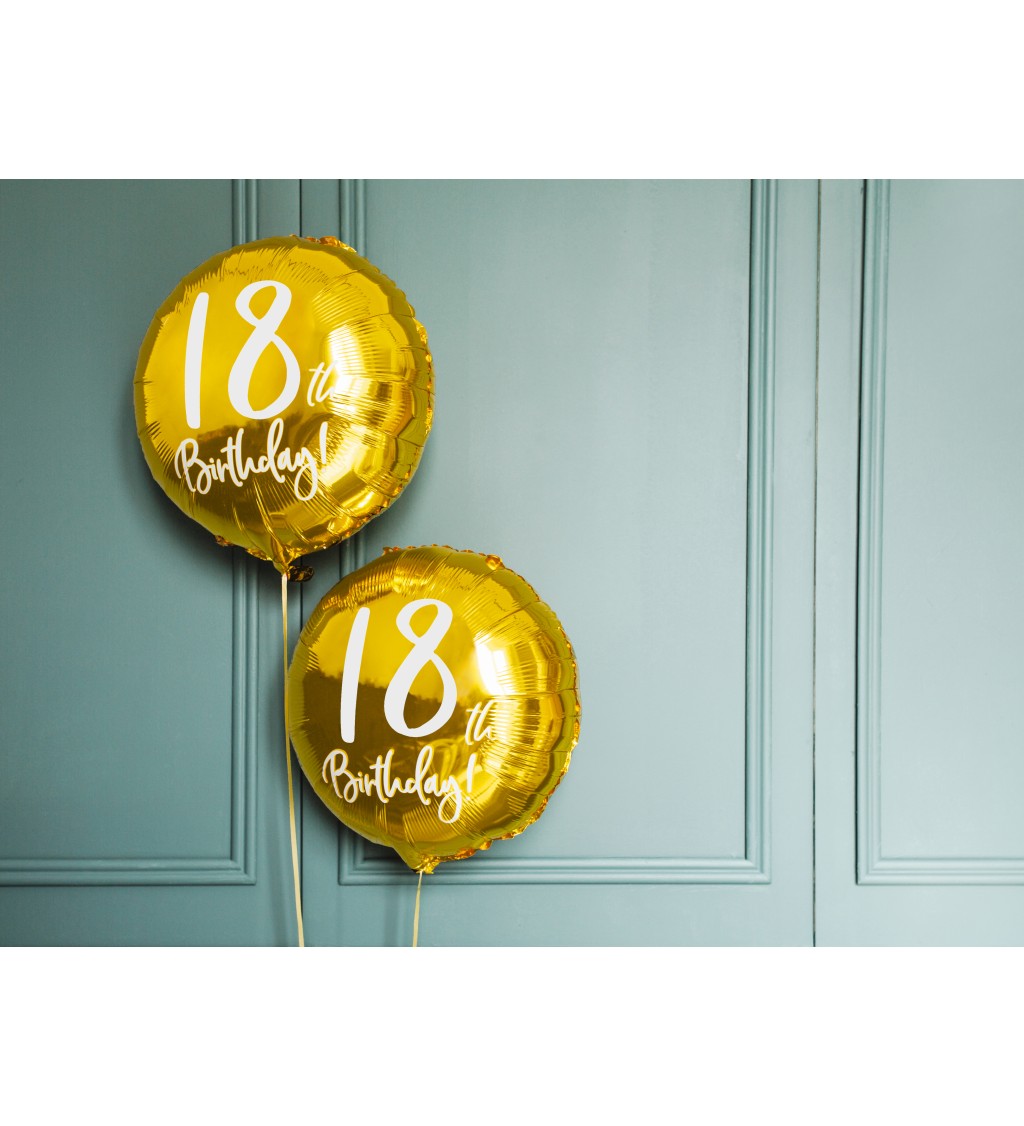 Zlatý fóliový balónik 18. narodeniny