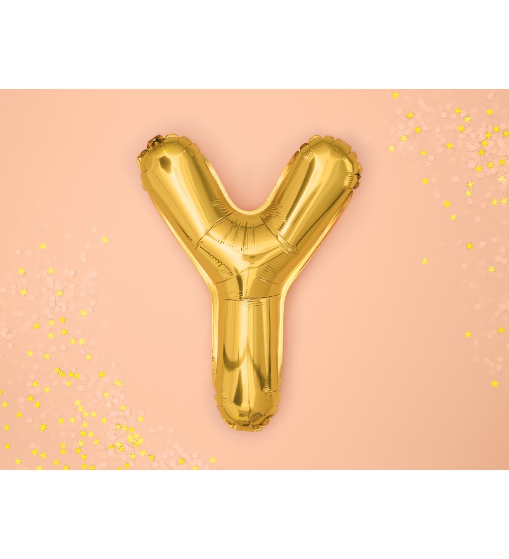 Fóliový balón "Y", ružové zlato