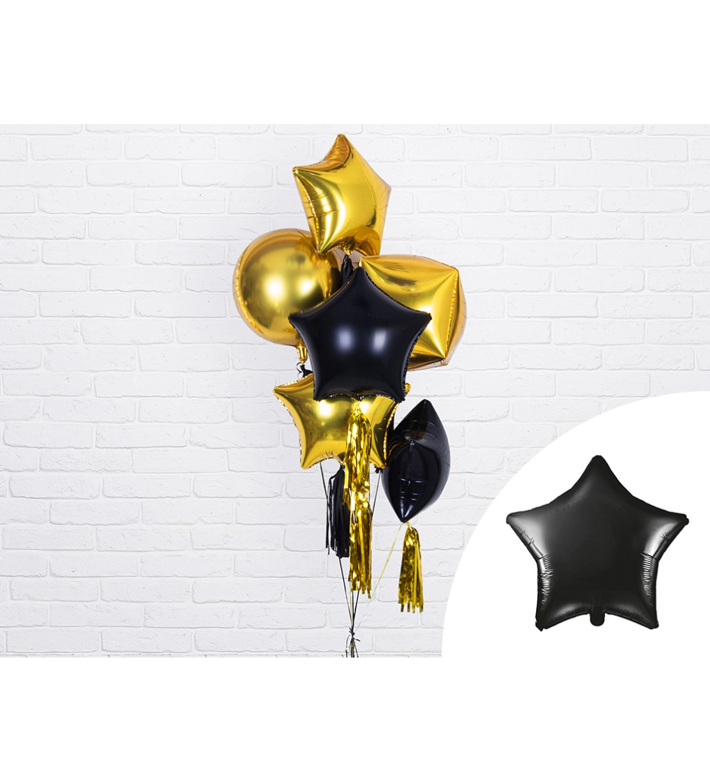 Fóliový balón - čierna hviezda