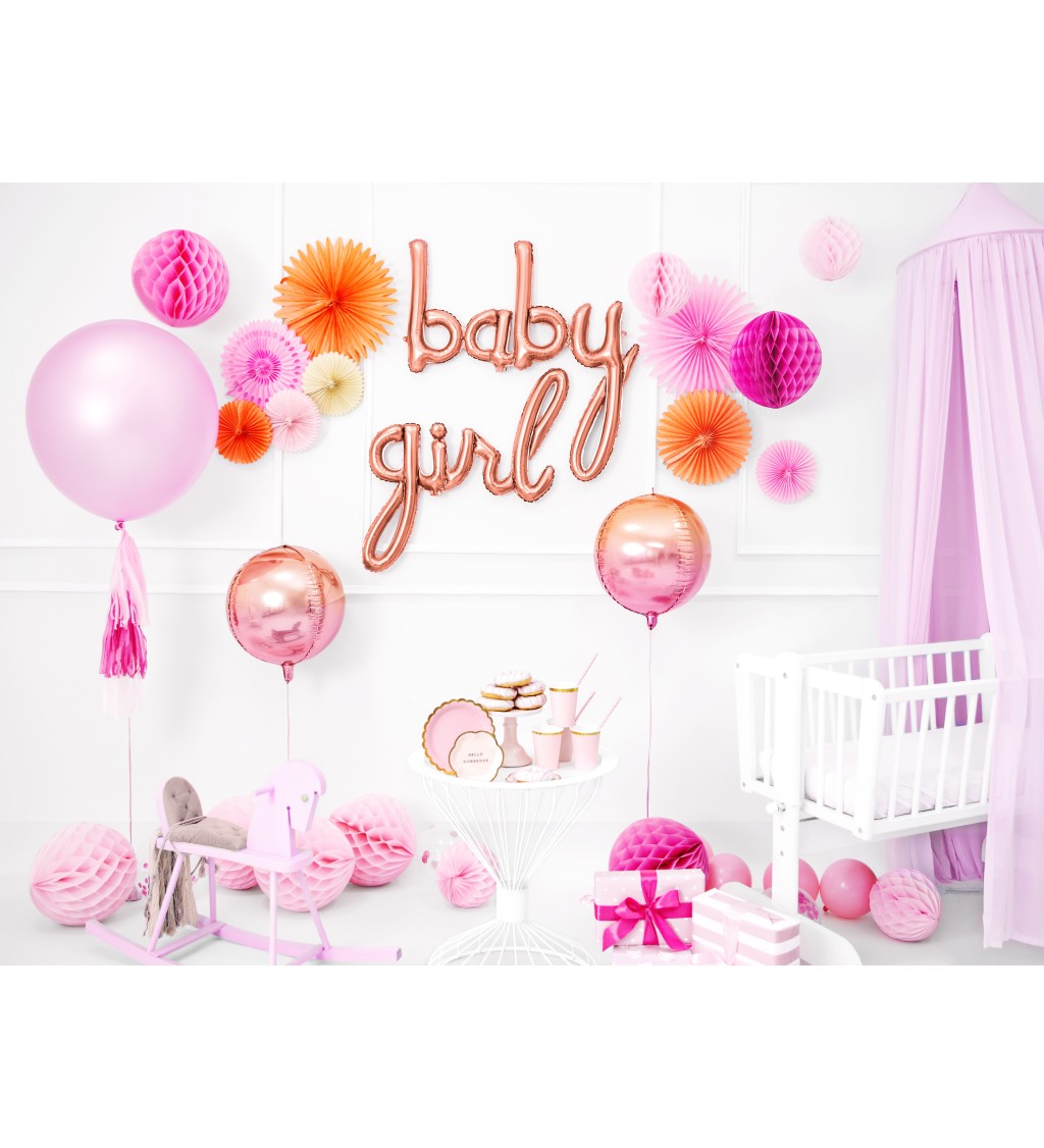 Ružový balónik s nápisom - girl