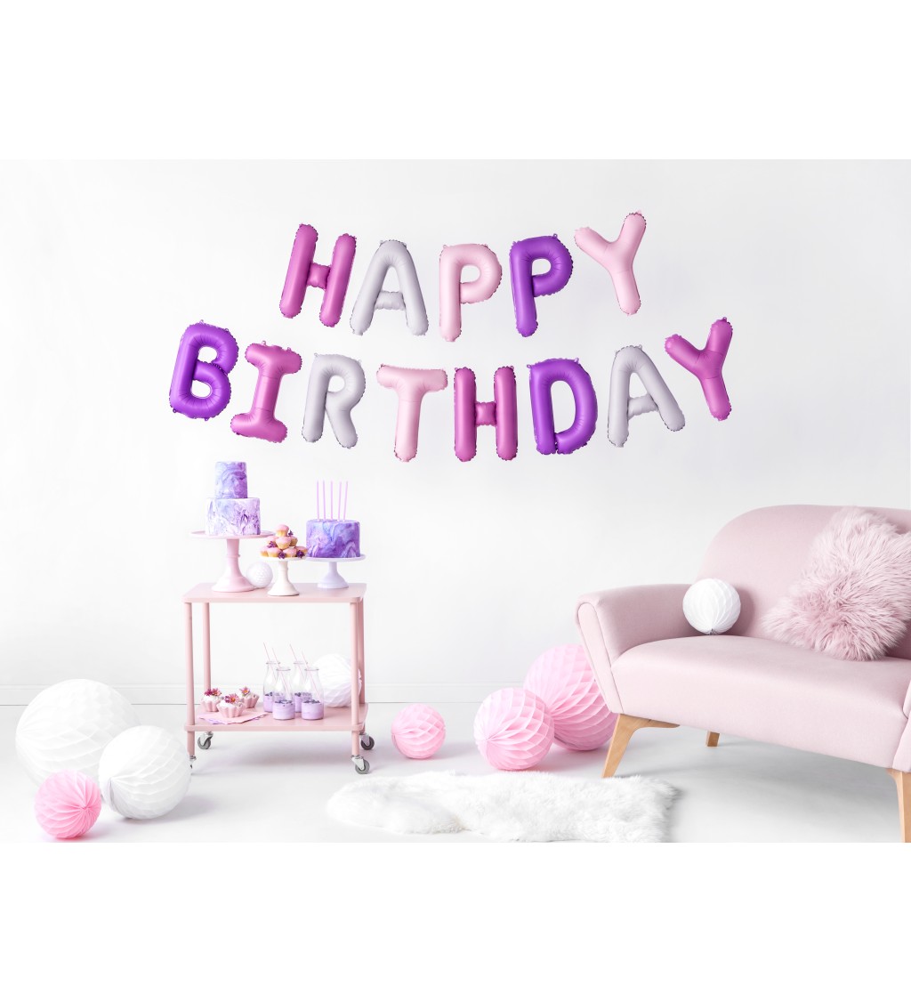 Fóliový balónik s nápisom Happy Birthday