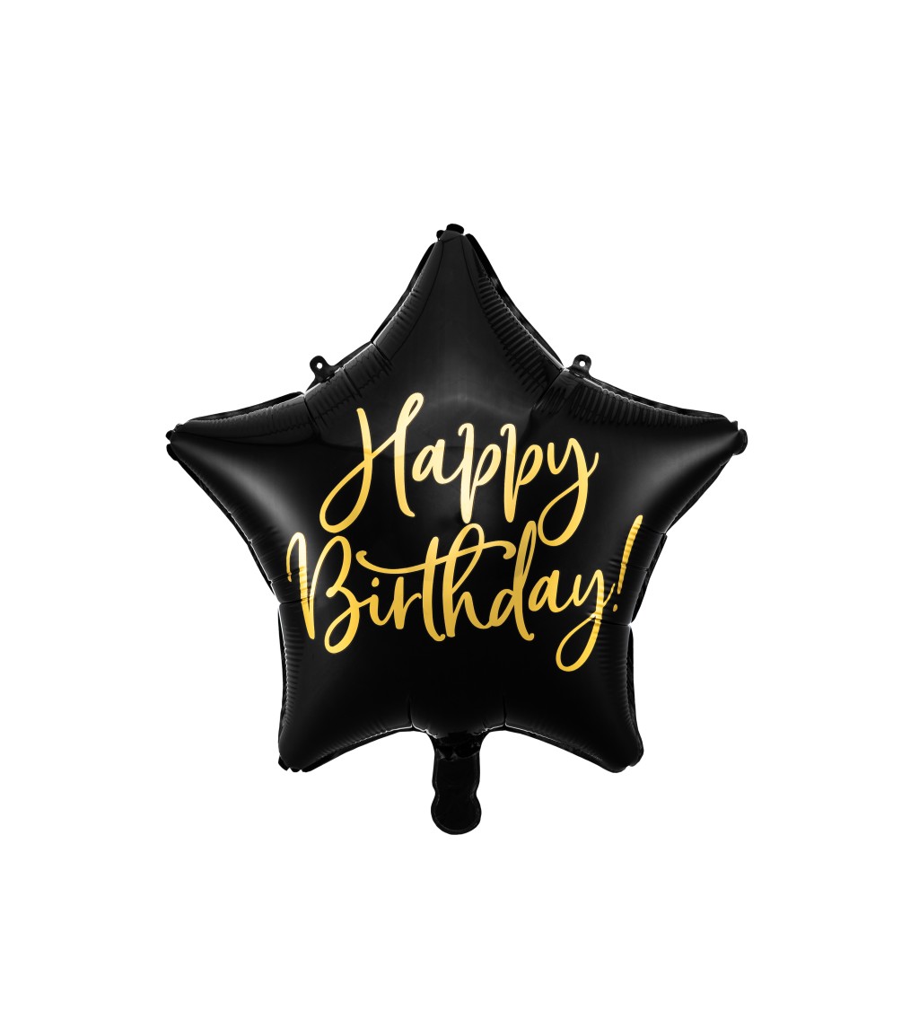 Fóliový balón v tvare hviezdy Happy Birthday
