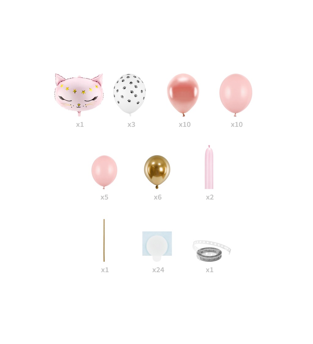 Balóniky v tvare ružovej mačky