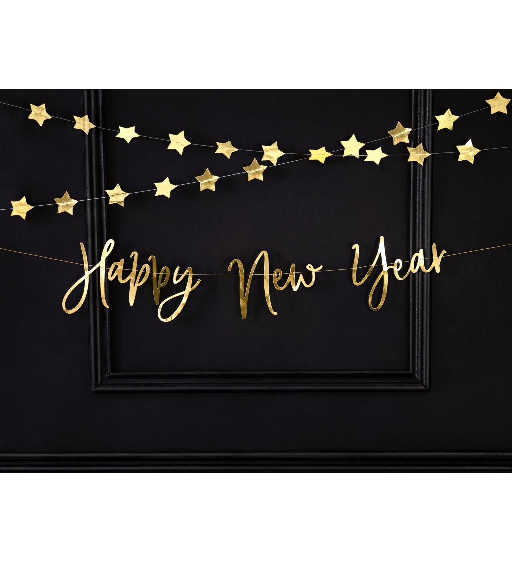 Girlanda - Šťastný nový rok! zlatá