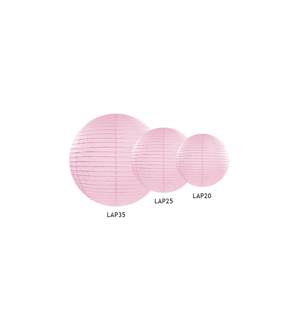 Papierový lampión II - svetlo ružový 20 cm