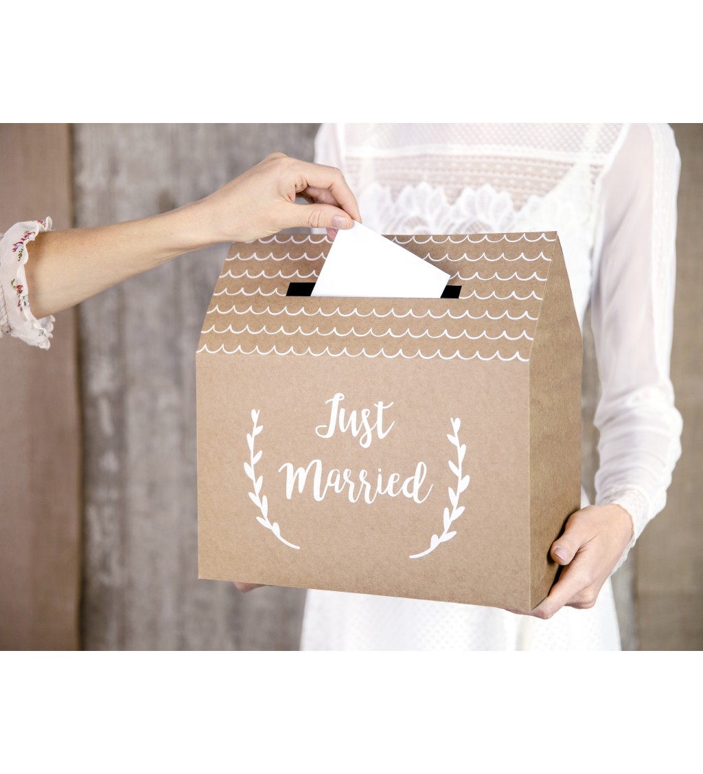 Svadobná krabica na obálky - Just Married