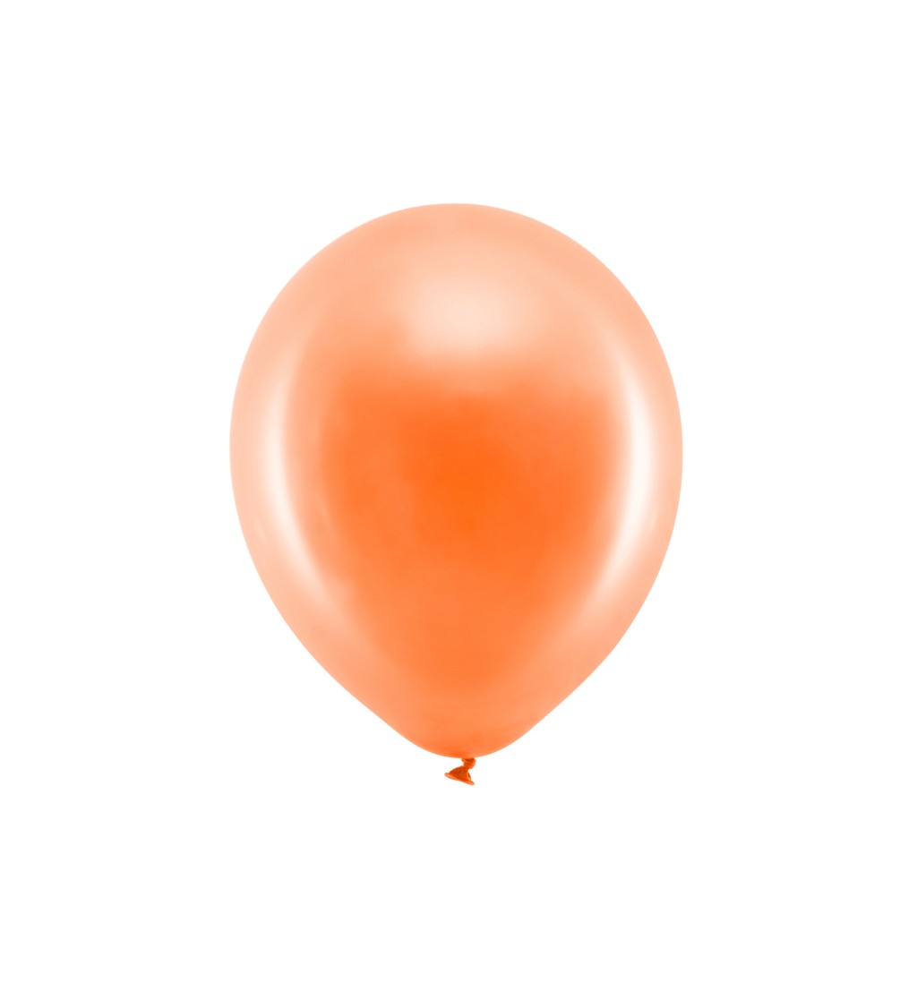 Dúhové balóny 30 cm metalické, oranžové