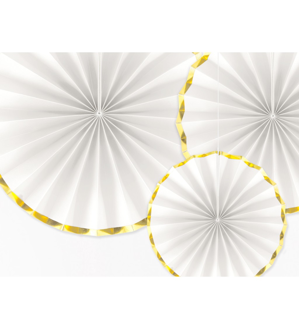 Dekoratívna rozeta - biela so zlatým 3 ks