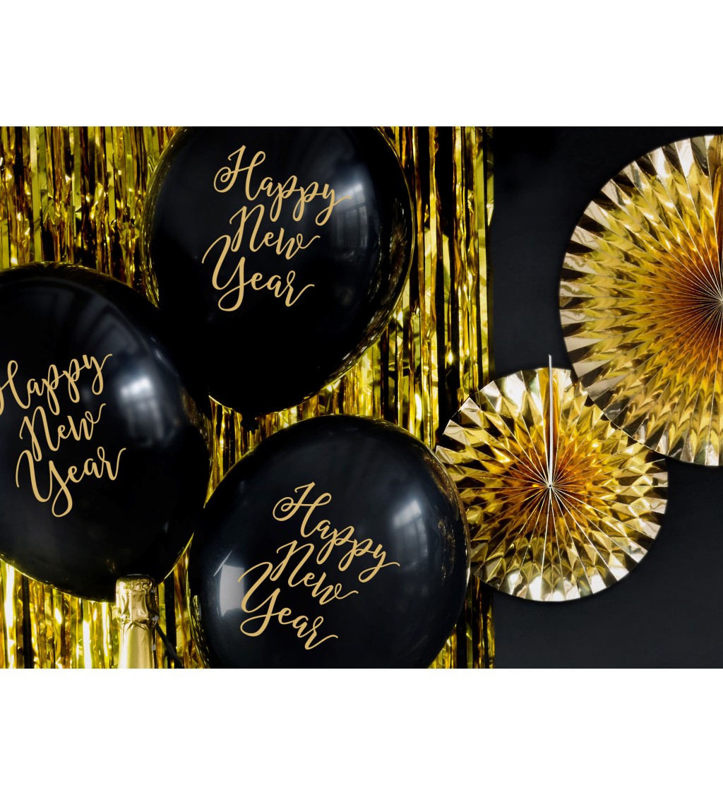 Čierne balóny Šťastný nový rok