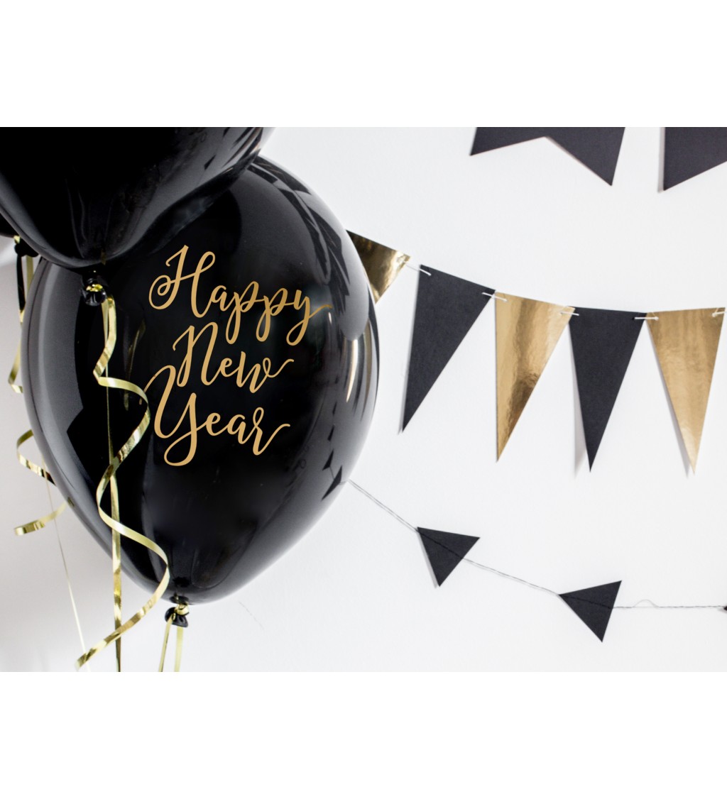 Čierne balóny Šťastný nový rok