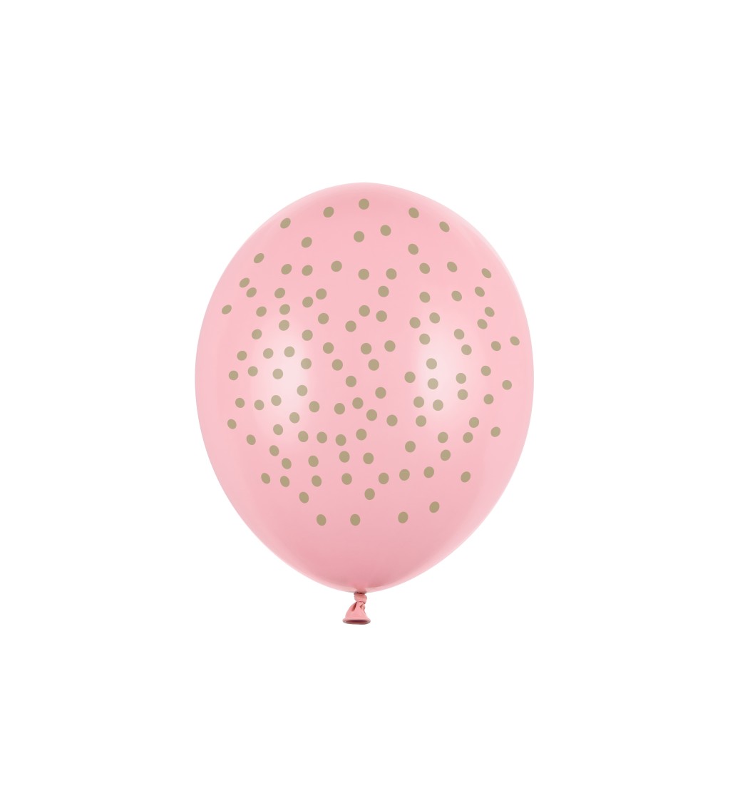 Pastelovo ružové balóny so striebornými bodkami