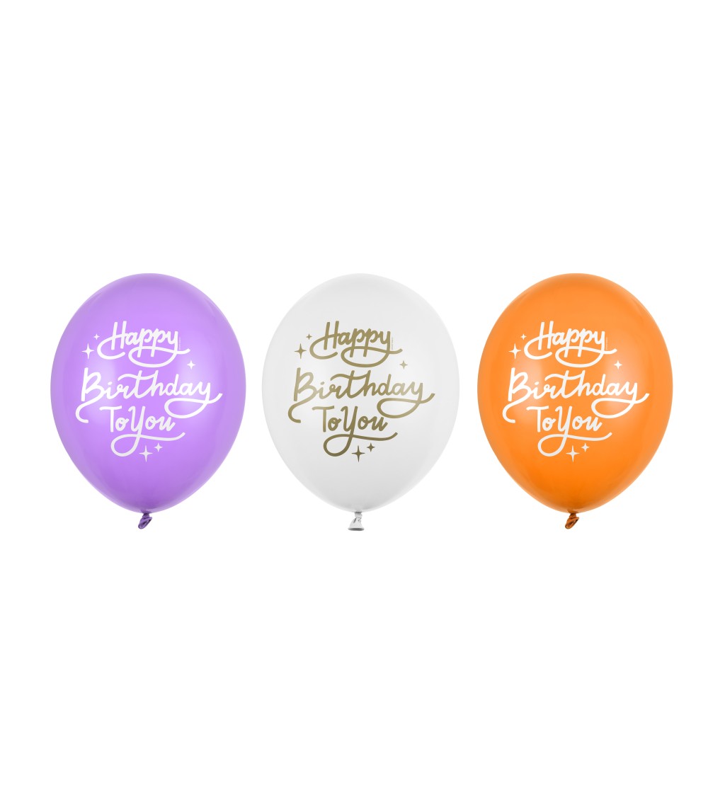 Mix balónikov s nápisom Happy Birthday