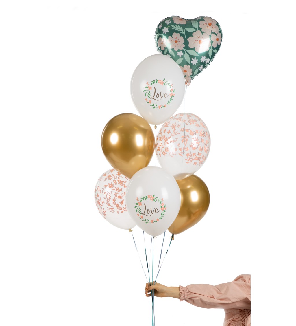 Sada farebných a priehľadných balónov