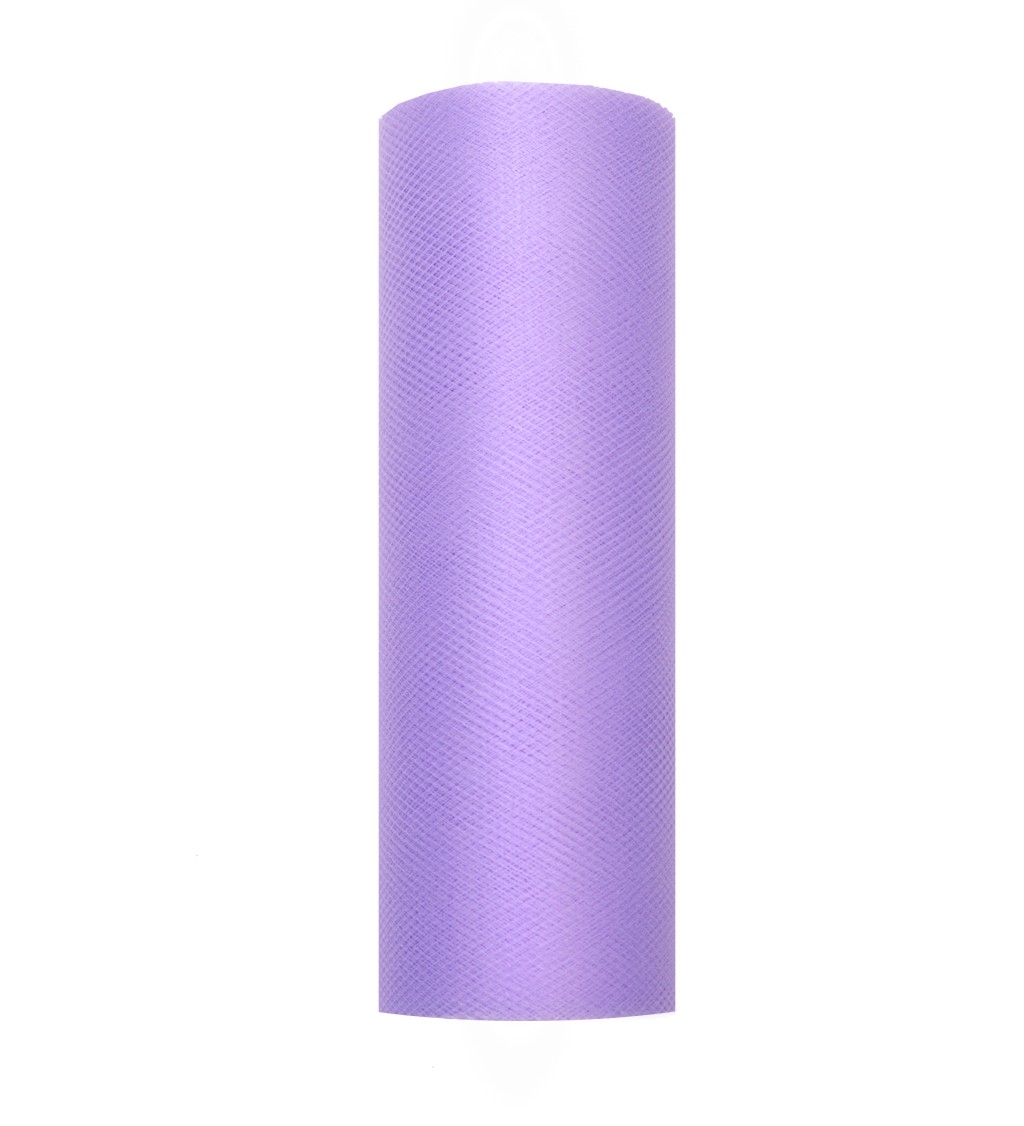 Jednofarebný fialový dekoračný tyl
