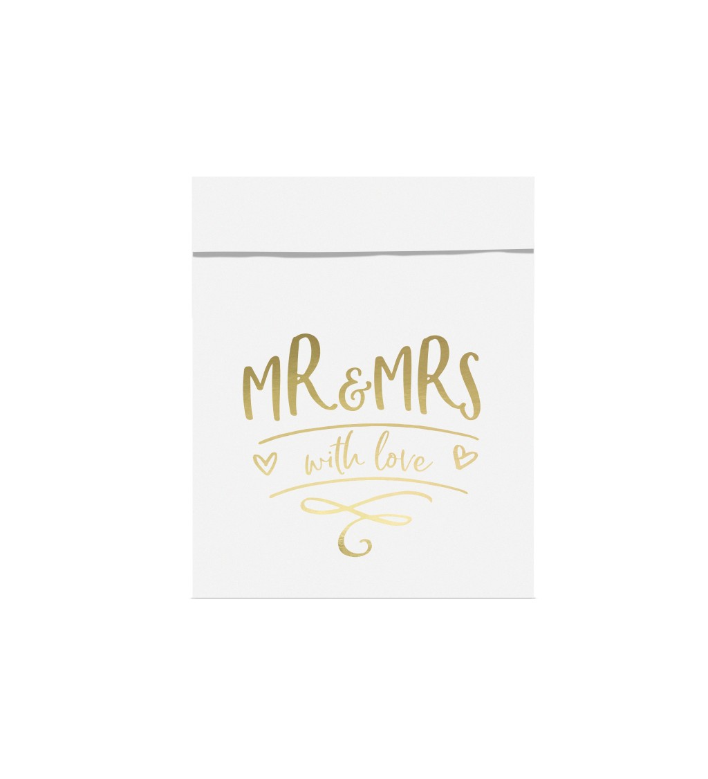 Darčekový balíček Mr & Mrs, biely - 6 ks