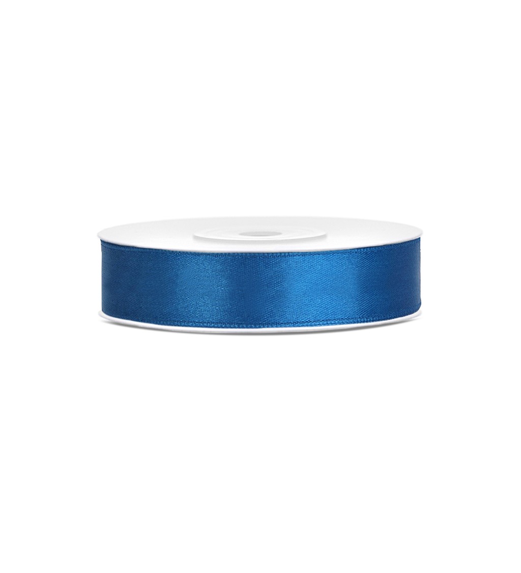 Modrá saténová stuha - 12 mm
