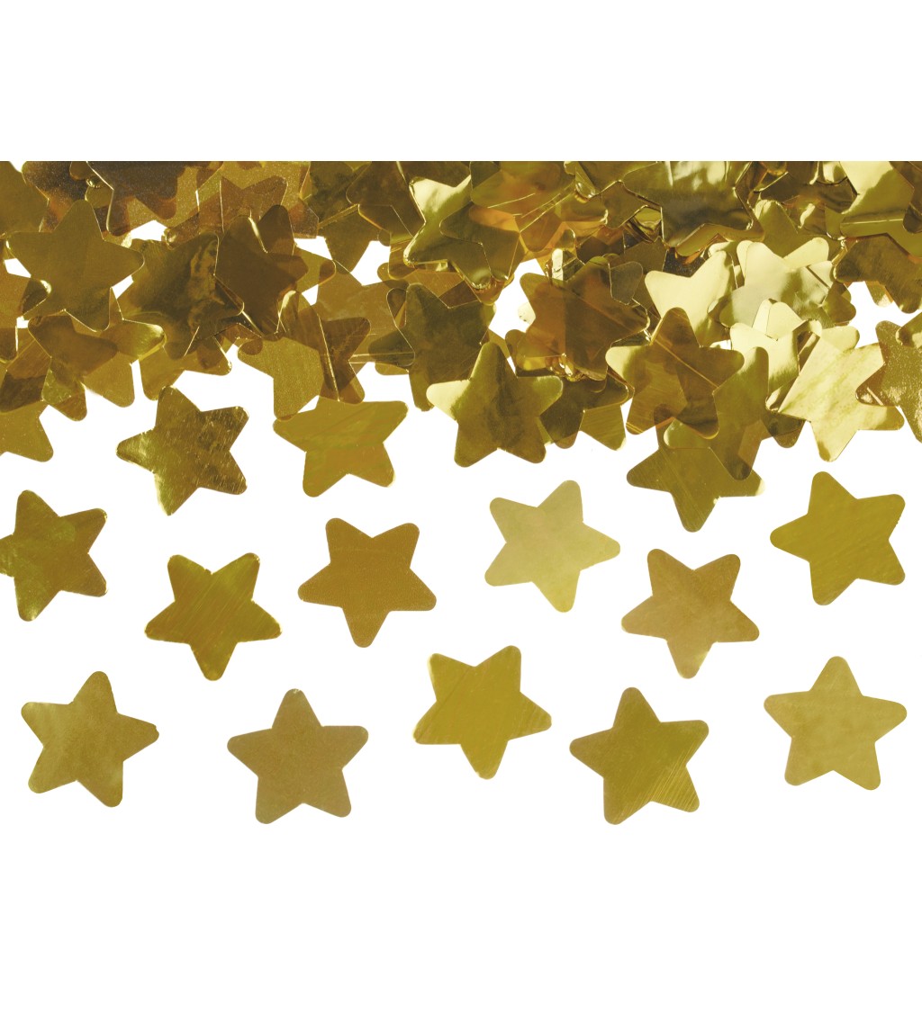 Strieľajúce konfety zlaté hviezdy