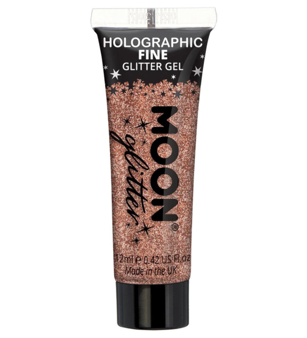 Holografické trblietky na telo, rosegold