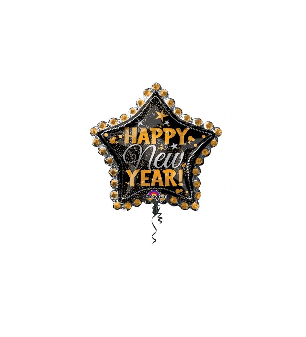 Fóliový balón - Happy New Year hviezda II.