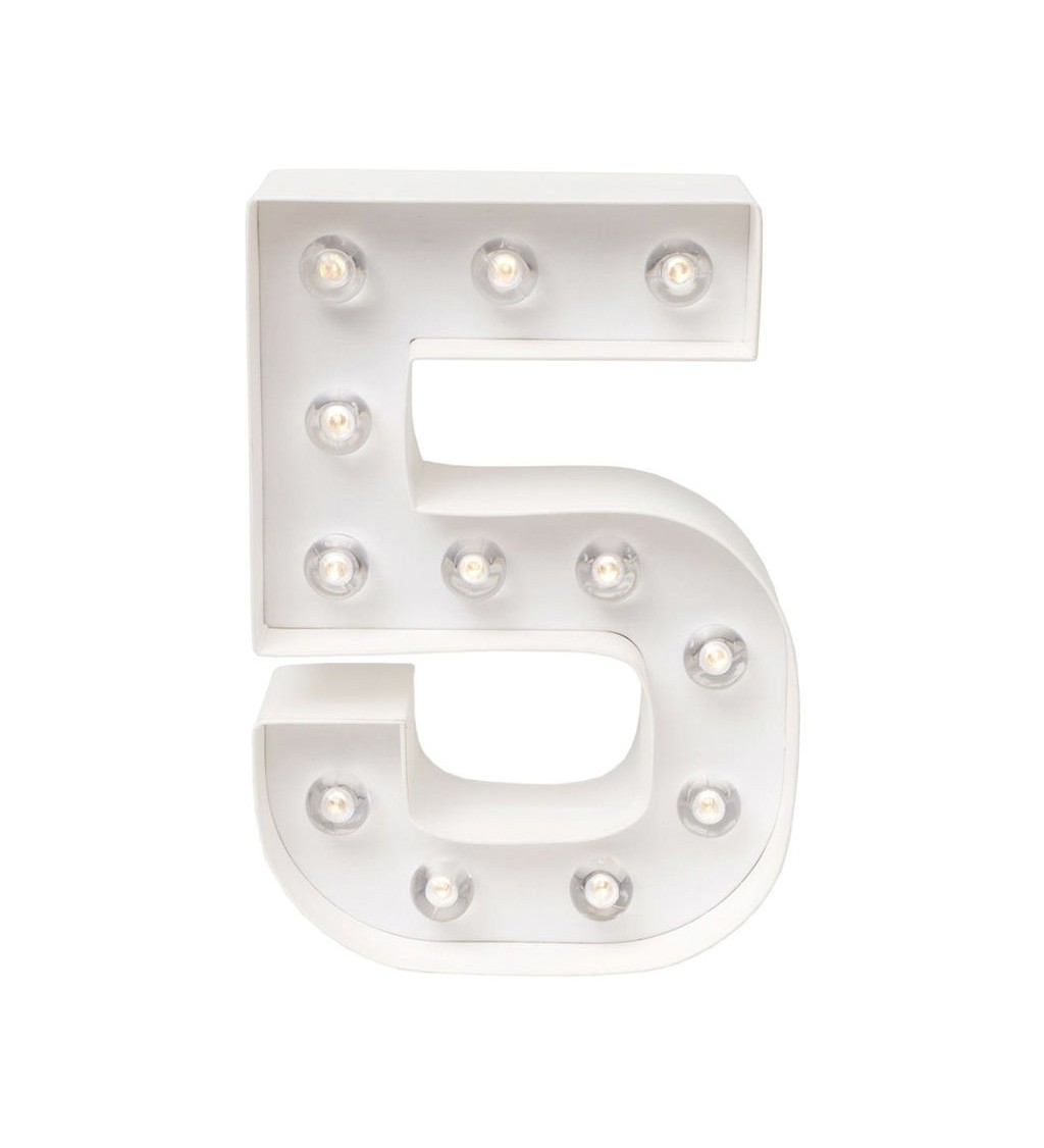 Svietiaca LED číslica " 5 "