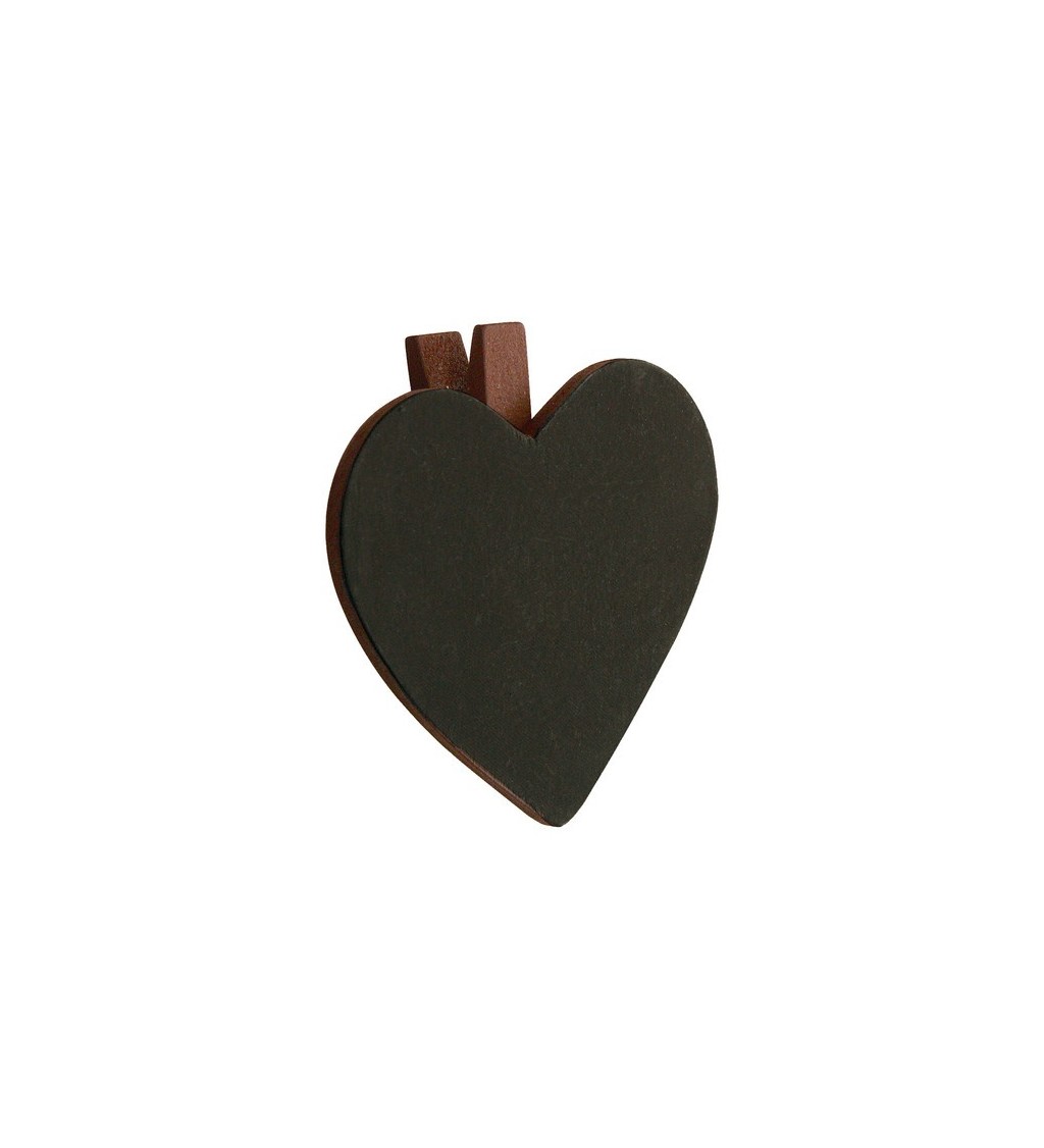 Ozdobné kolíky hnedé so srdcom - 6 ks