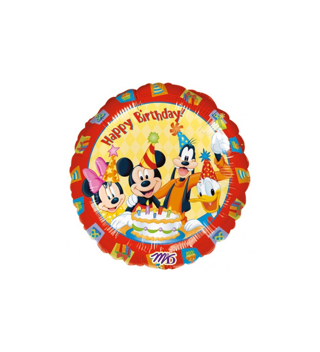 Happy Birthday Mickey mouse fóliový balónik