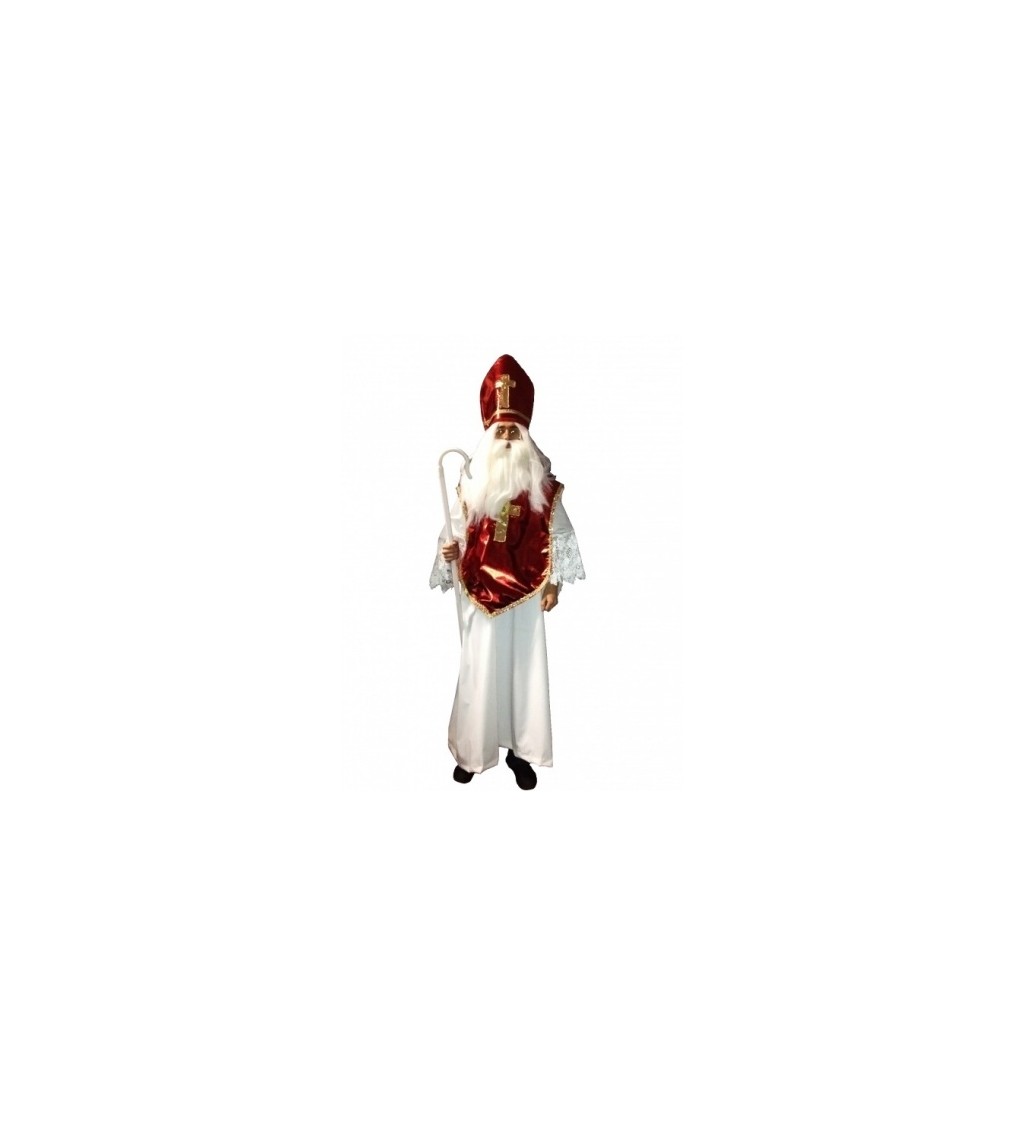 Kostým Unisex - Mikuláš bielo-červený