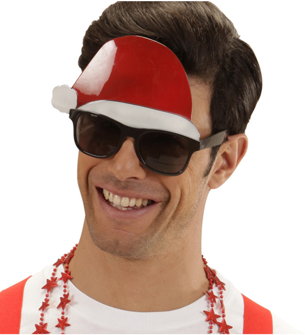 Zábavné okuliare so Santa klobúkom