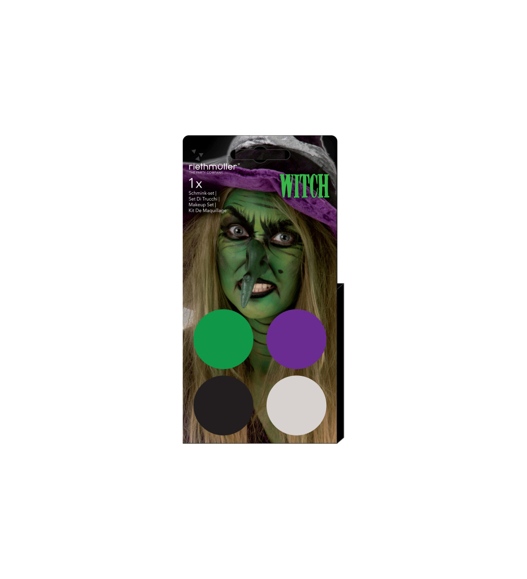 Aqua Kit Witch (4 x farba na tvár 3,5 g / 1 štetec)