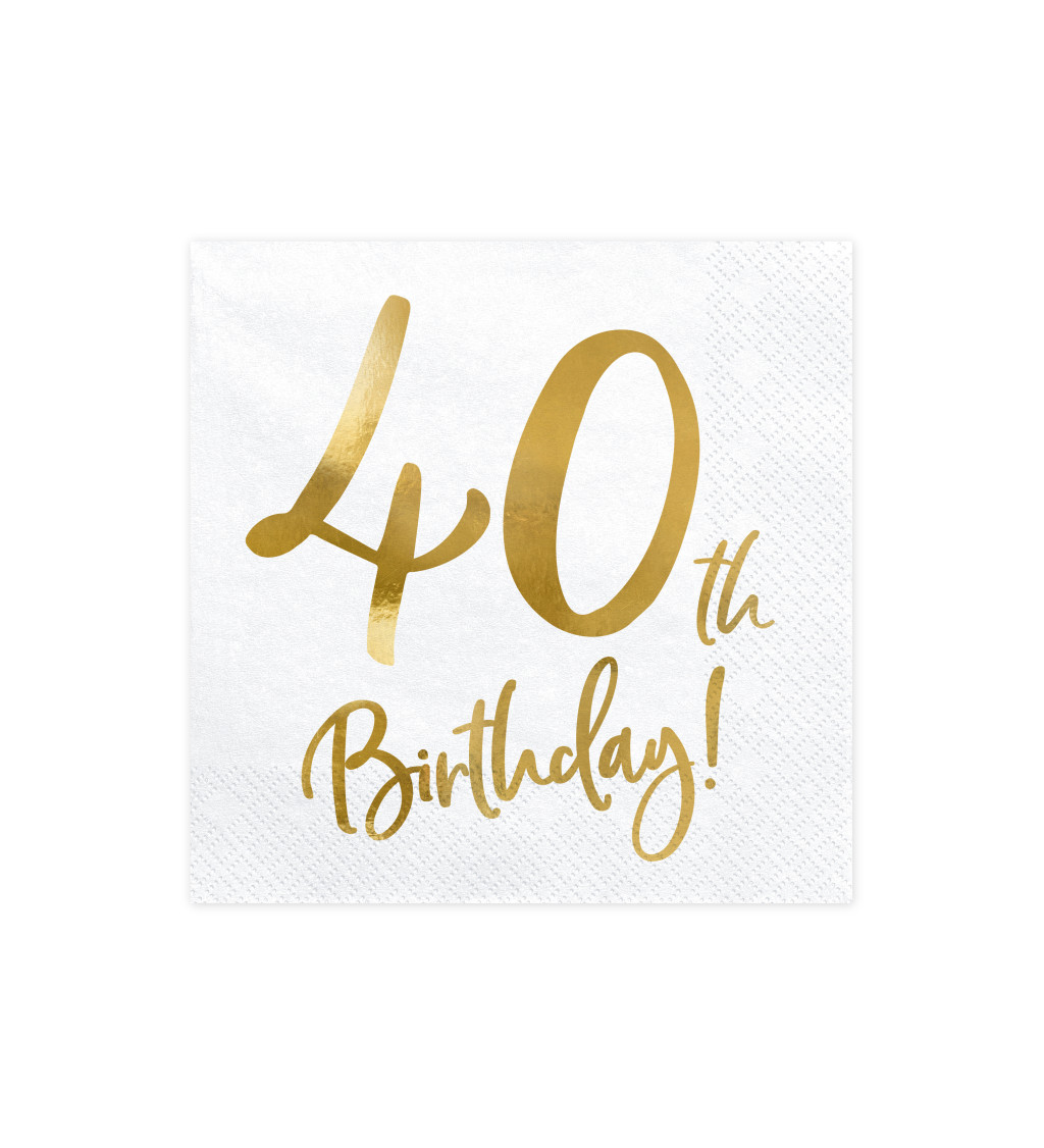 Servítky 40 - biele/zlaté