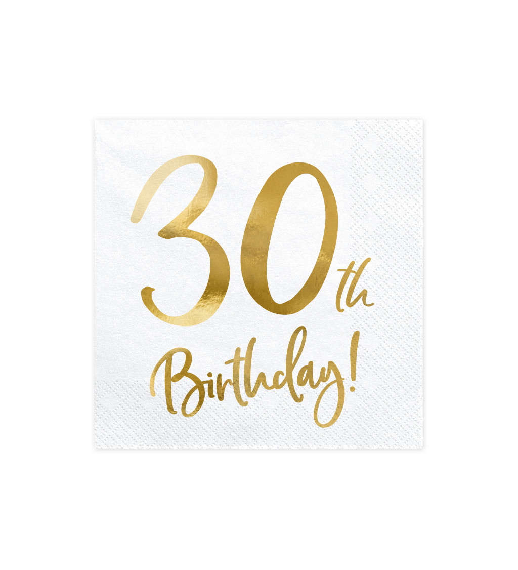 Servítky 30 - biele/zlaté