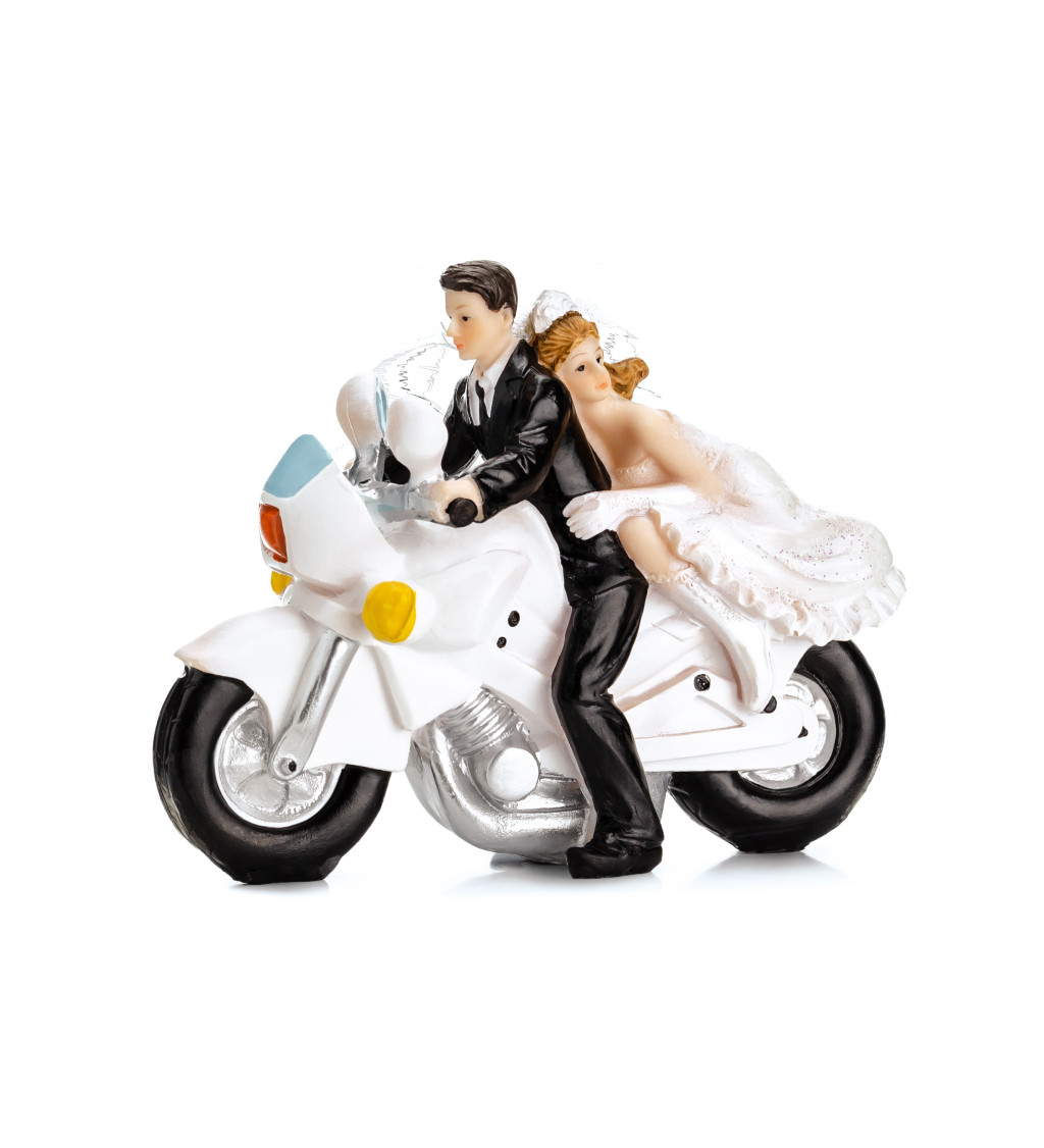 Figurky zenich, nevesta, motorka