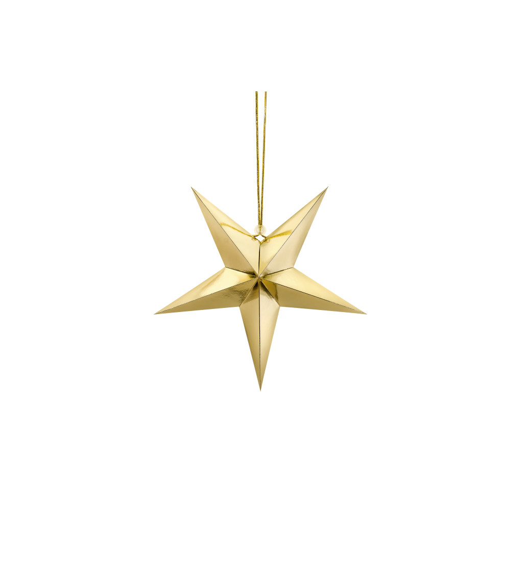 Dekorácia - hviezdička zlatá 30 cm