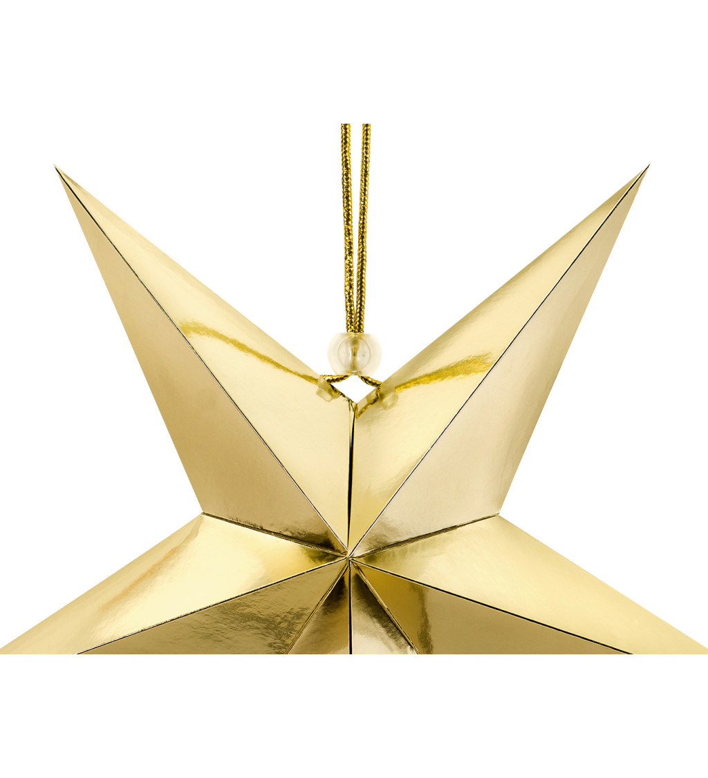 Dekorácia - hviezdička zlatá 30 cm
