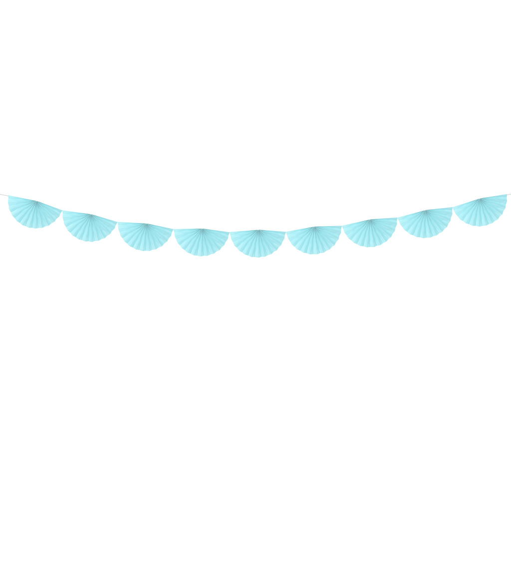 Girlanda - vejáriky svetlo modrej menšie