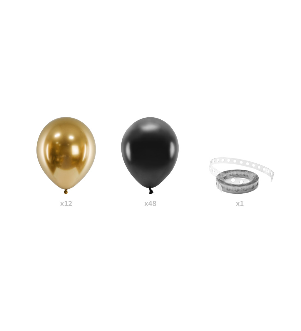 Čierno-Zlatá balónová girlanda