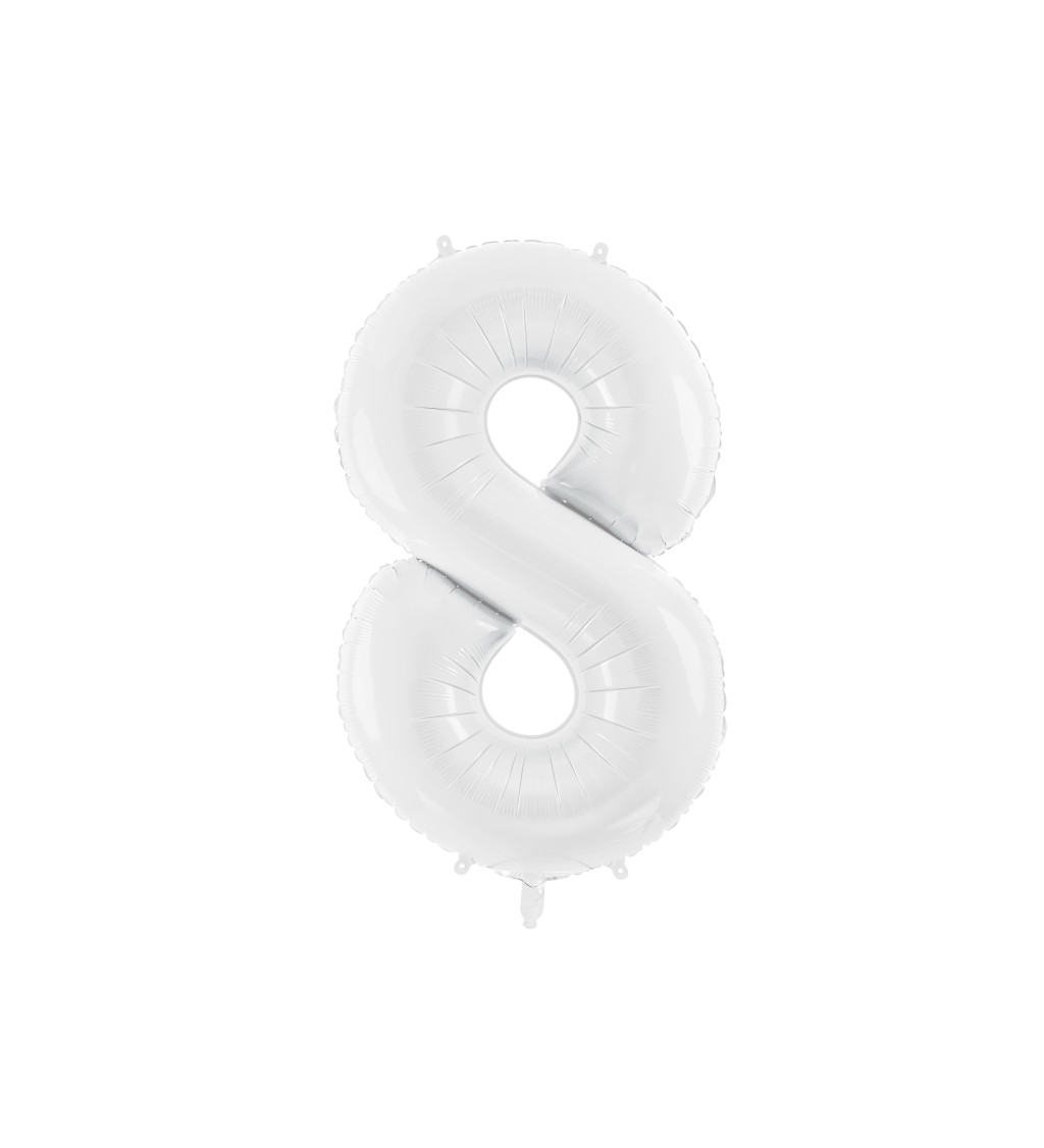 Fóliový balón "8" - biely