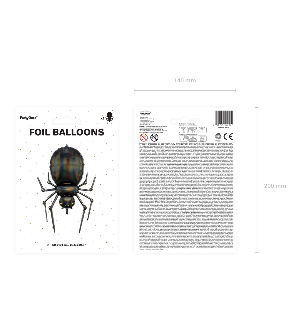Fóliový balón - Pavúk