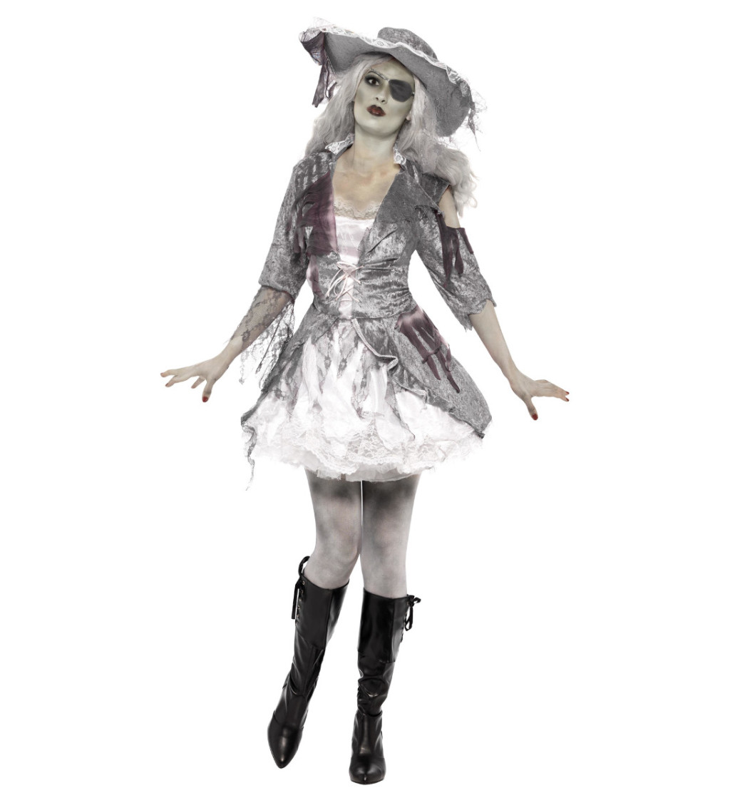 Kostým pre ženy - Zombie pirátka deluxe