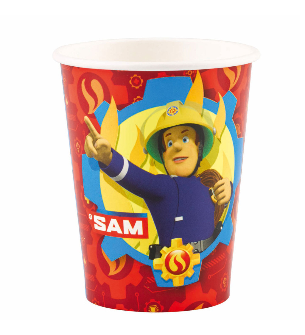 8 pohárov Fireman Sam 2017 Papier 250 ml