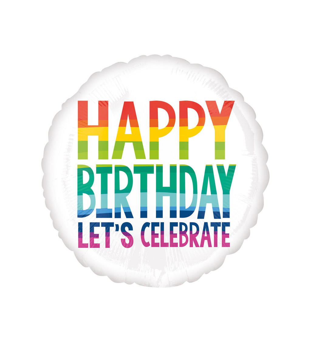 Fóliový balónik Happy Birthday, Celebrate