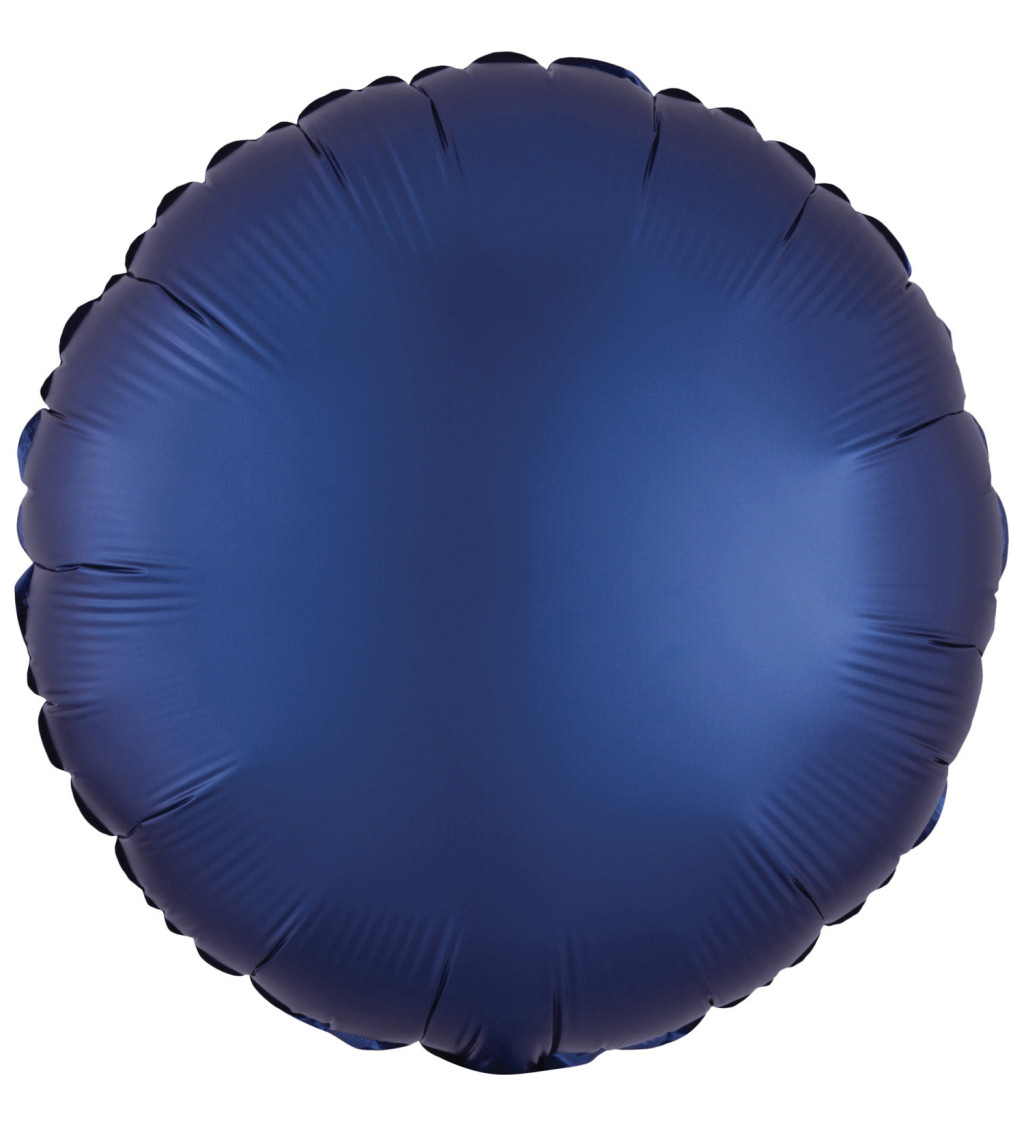 Okrúhly fóliový balónik Satén, modrý